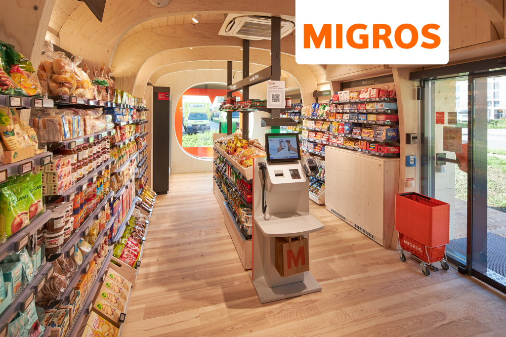 Interior or a Migros unmanned store.