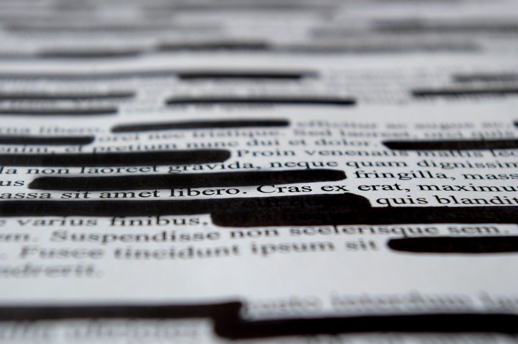 Document redacted with marker pen.